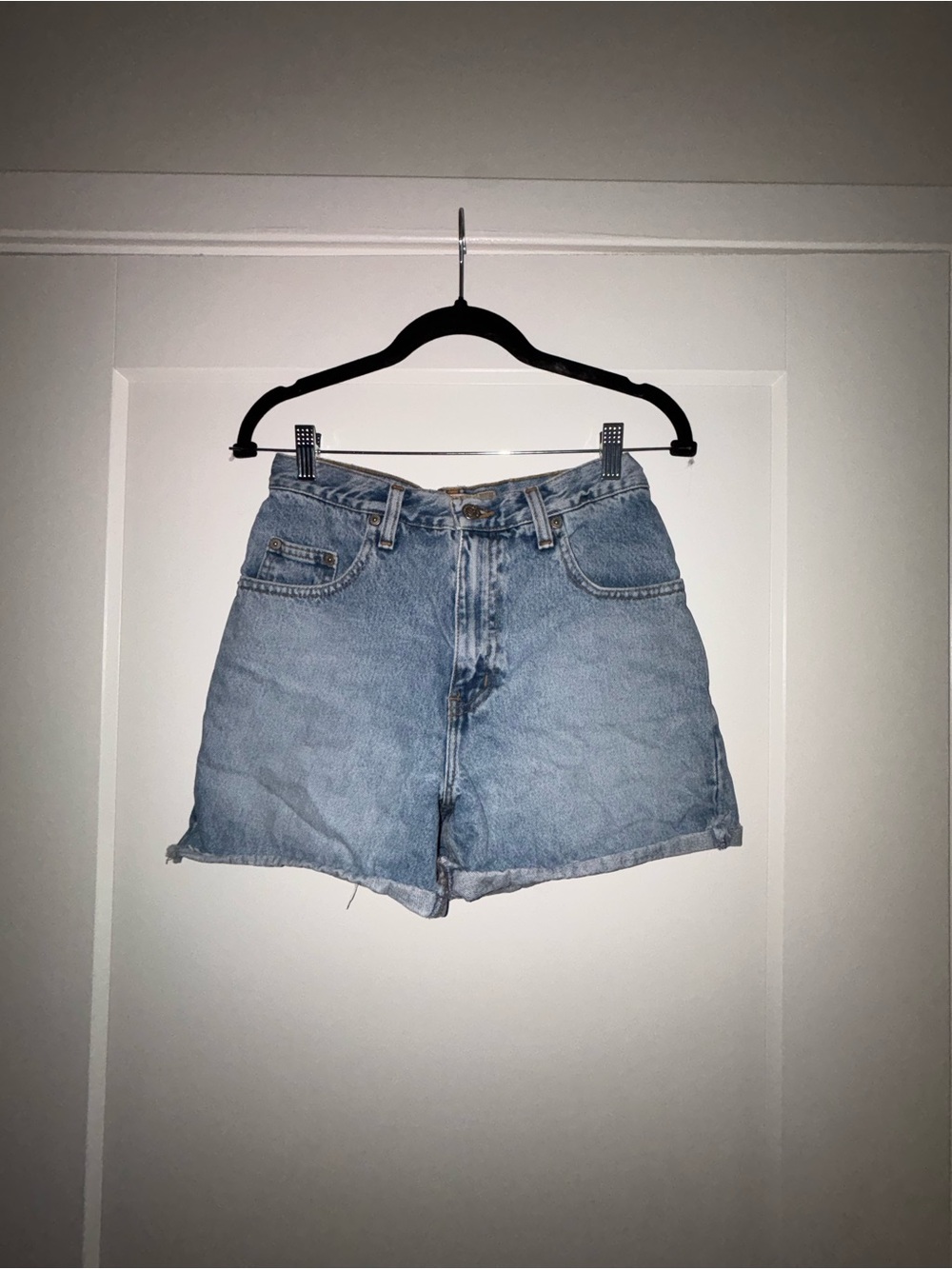 Abercrombie & Fitch Light Blue High-Rise Denim Shorts